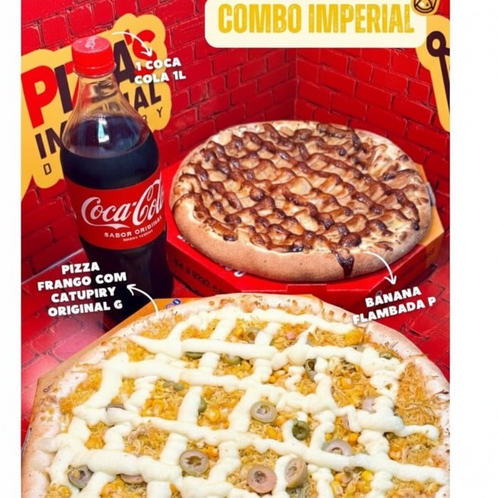 Combo Familia (Frango c/ Catupiry G + Banana Flambada P + Coca Cola 1L)